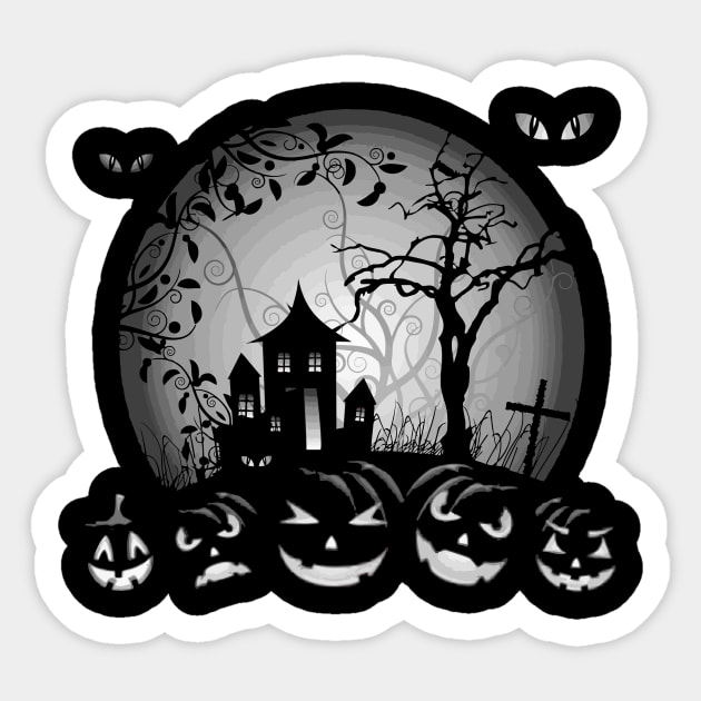 Scary Pumpkin - Happy Halloween Party Sticker by malaqueen